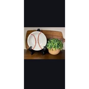 Vintage Ceramic Baseball Stitch Small Serving Bowl - Collectible Sports Decor